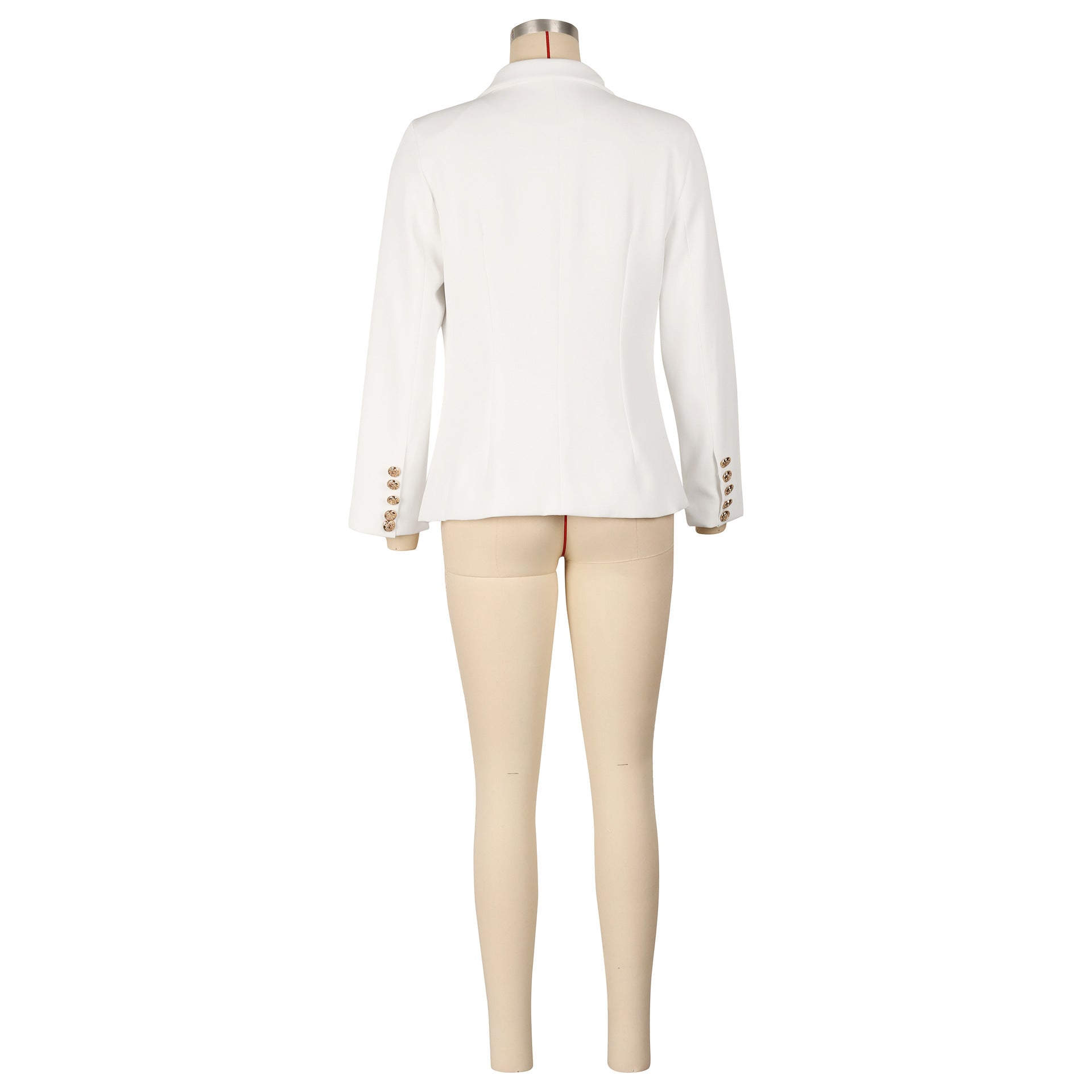 Women's Autumn Winter Solid Color Long Sleeve Pockets Blazer Jacket 16