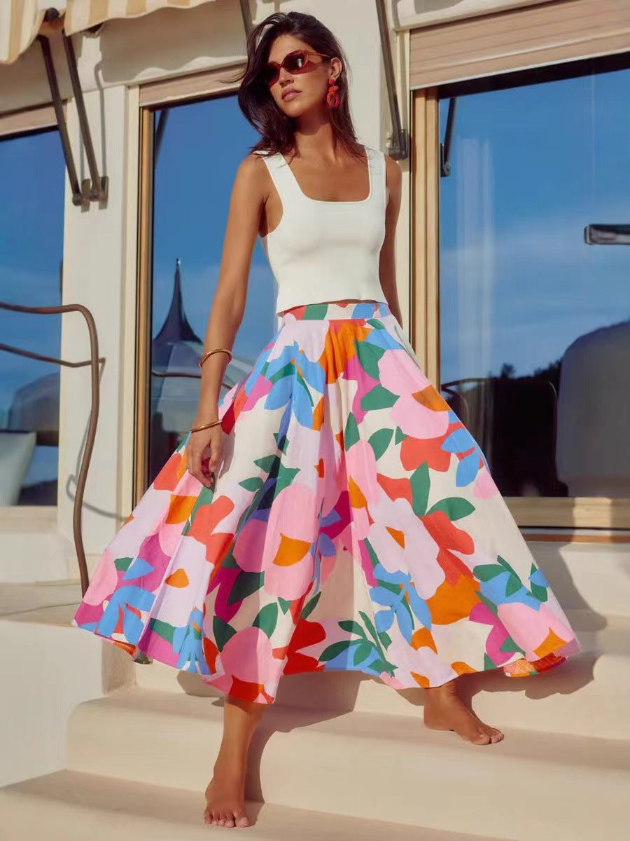 Women Bohemian Print Holidays Skirt 3