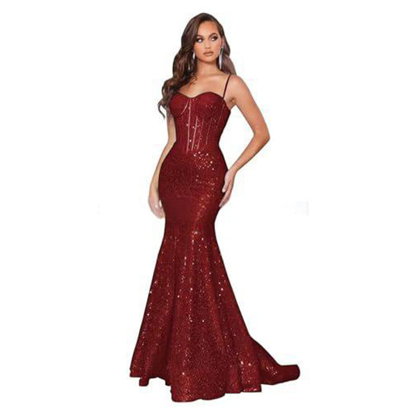 Women Solid Strapless Formal Party Fishtail Evening Dress（Processing time need 3-6 days） 14