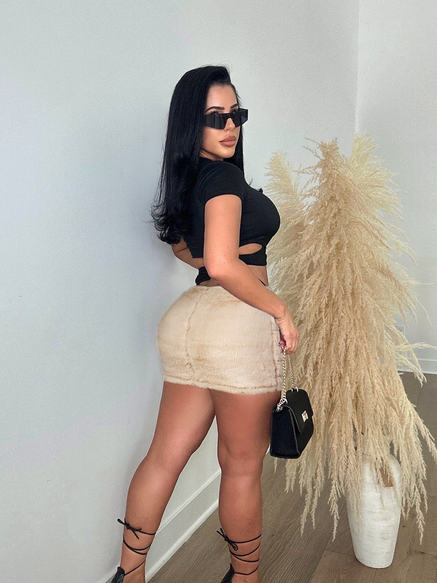 Women autumn and winter zipper plush skirt 21