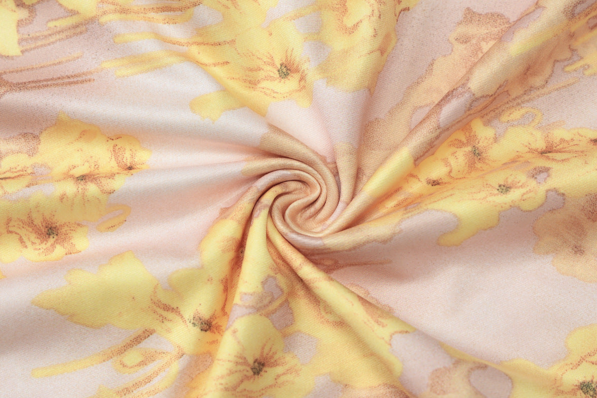 Summer women's sexy chic printed strap slit ruffle long dress 15