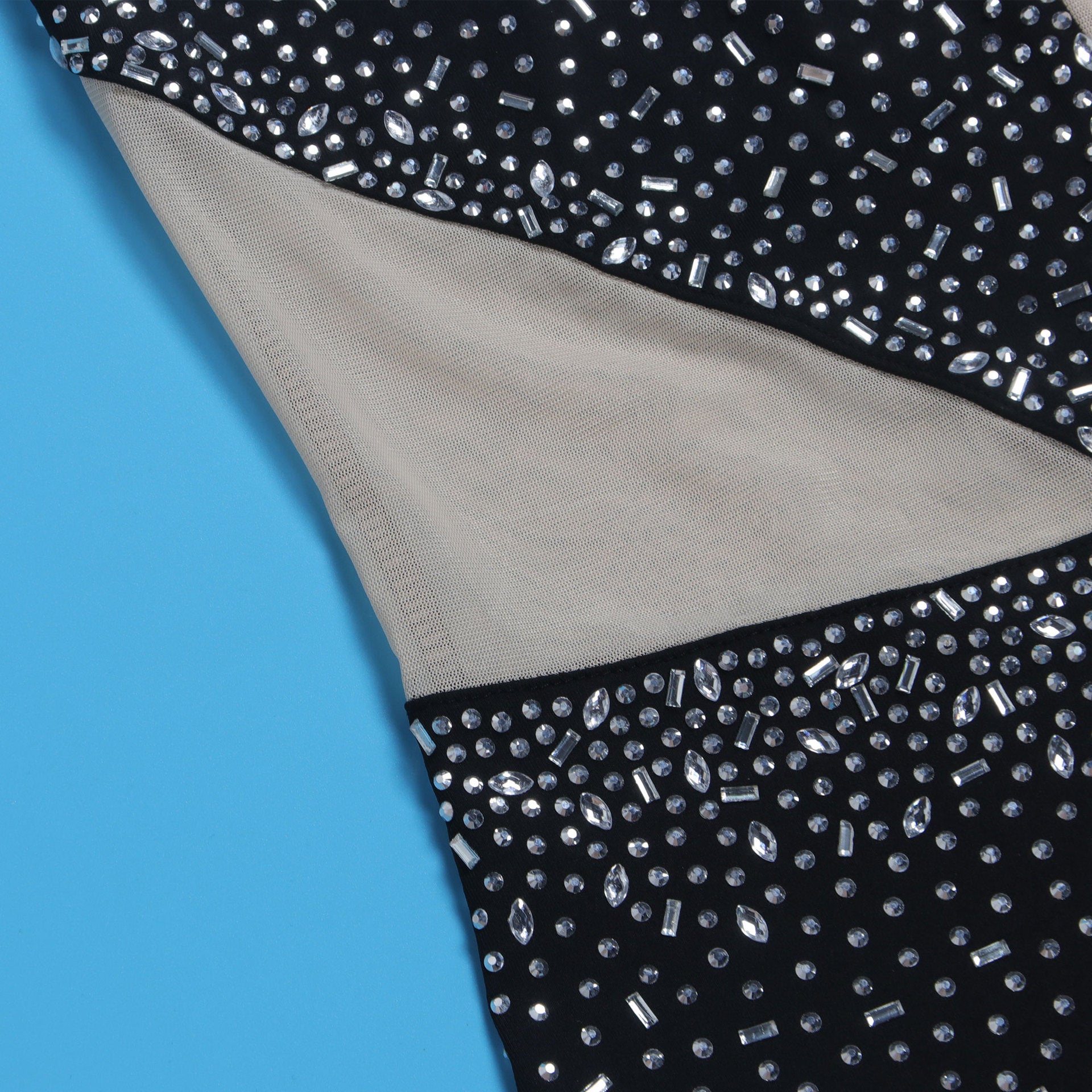 Women Beaded Stretch Suspender Bodycon Jumpsuit 24