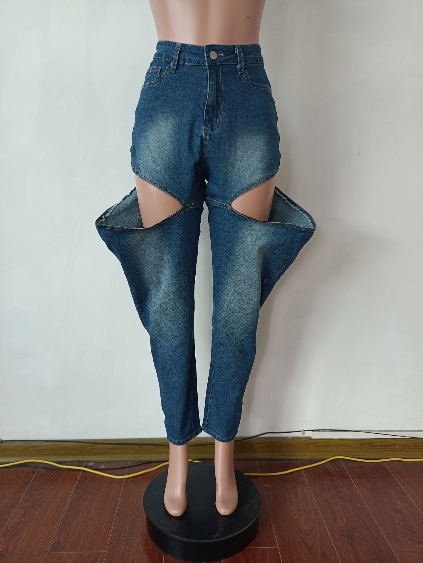 Stylish Stretch Ripped Hole Denim Pants 9
