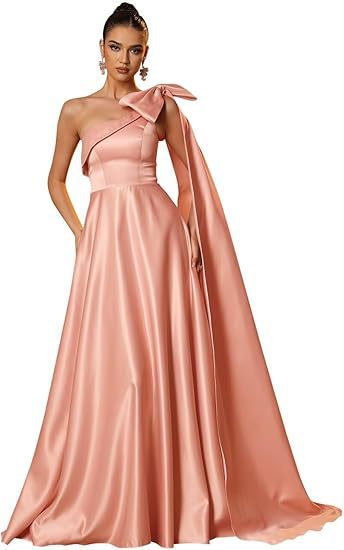 Women One-Shoulder Satin Formal Evening Dress（Processing time need 3-6 days） 6