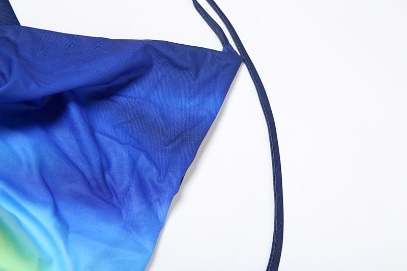 Summer Street Style Print Sleeveless Halter Neck Crop Top & Skirt Set 13