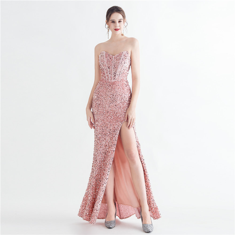 Long Sequins Plus Size Fat Beauty Formal Party Evening Dress 6