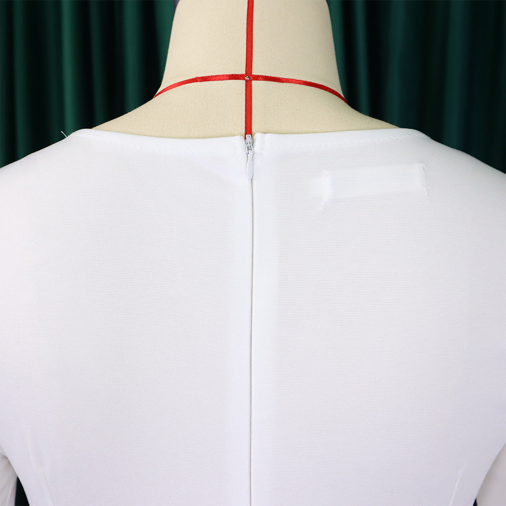 Women's V Neck Chic Bodycon OL Career Africa Plus Size Dress 28