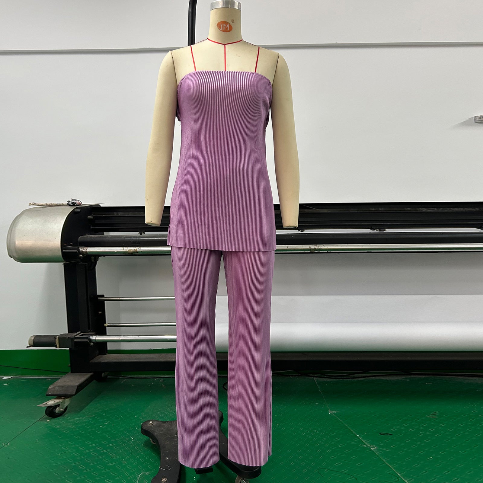 Women Sexy Strapless Top and Casual Pants Two-piece Set 9