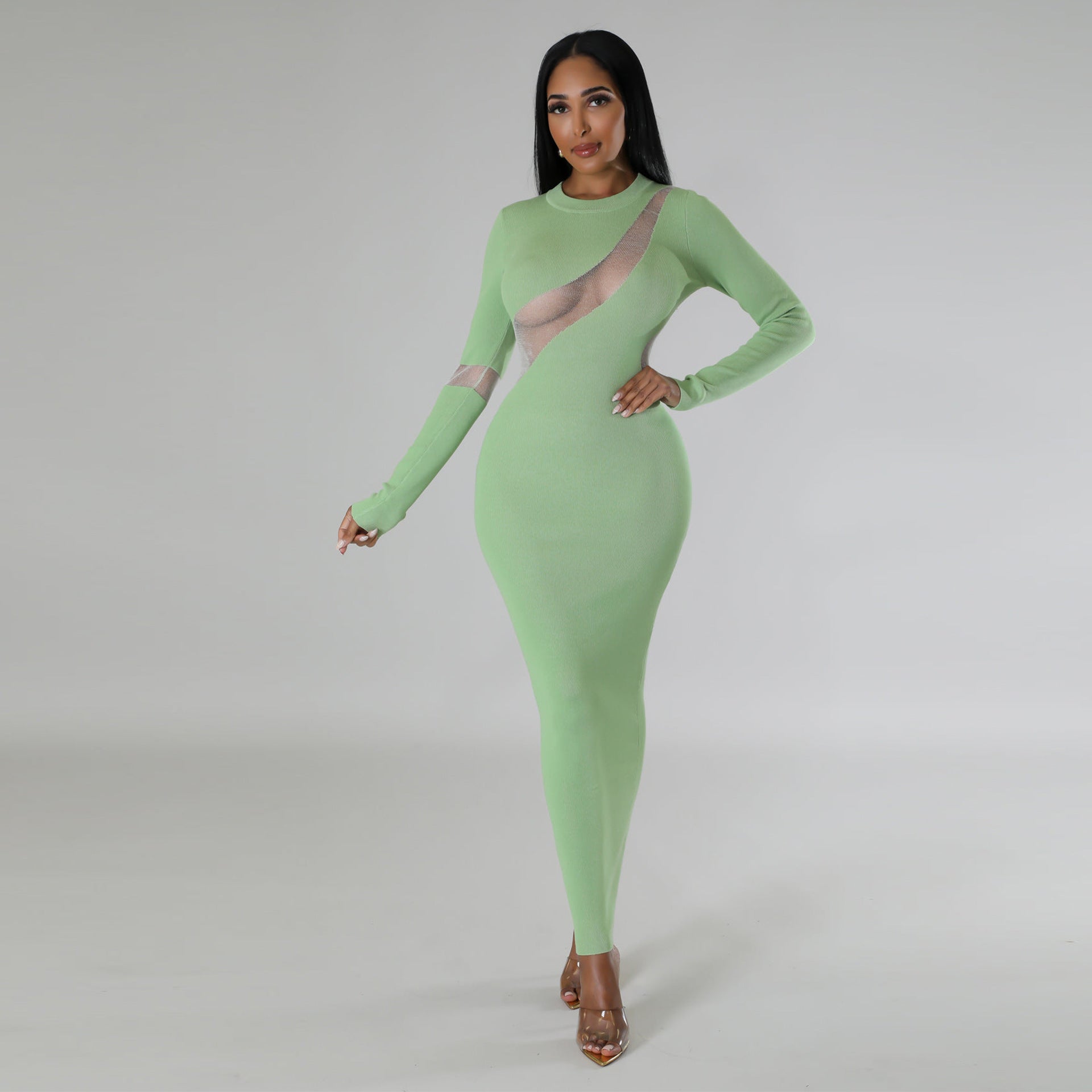Sexy Slim Bodycon Mesh Dress Club Wear 7
