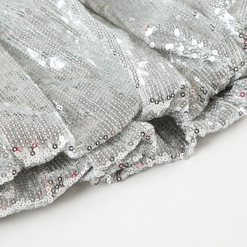 Women Sexy Sequined Bubble Skirt 15
