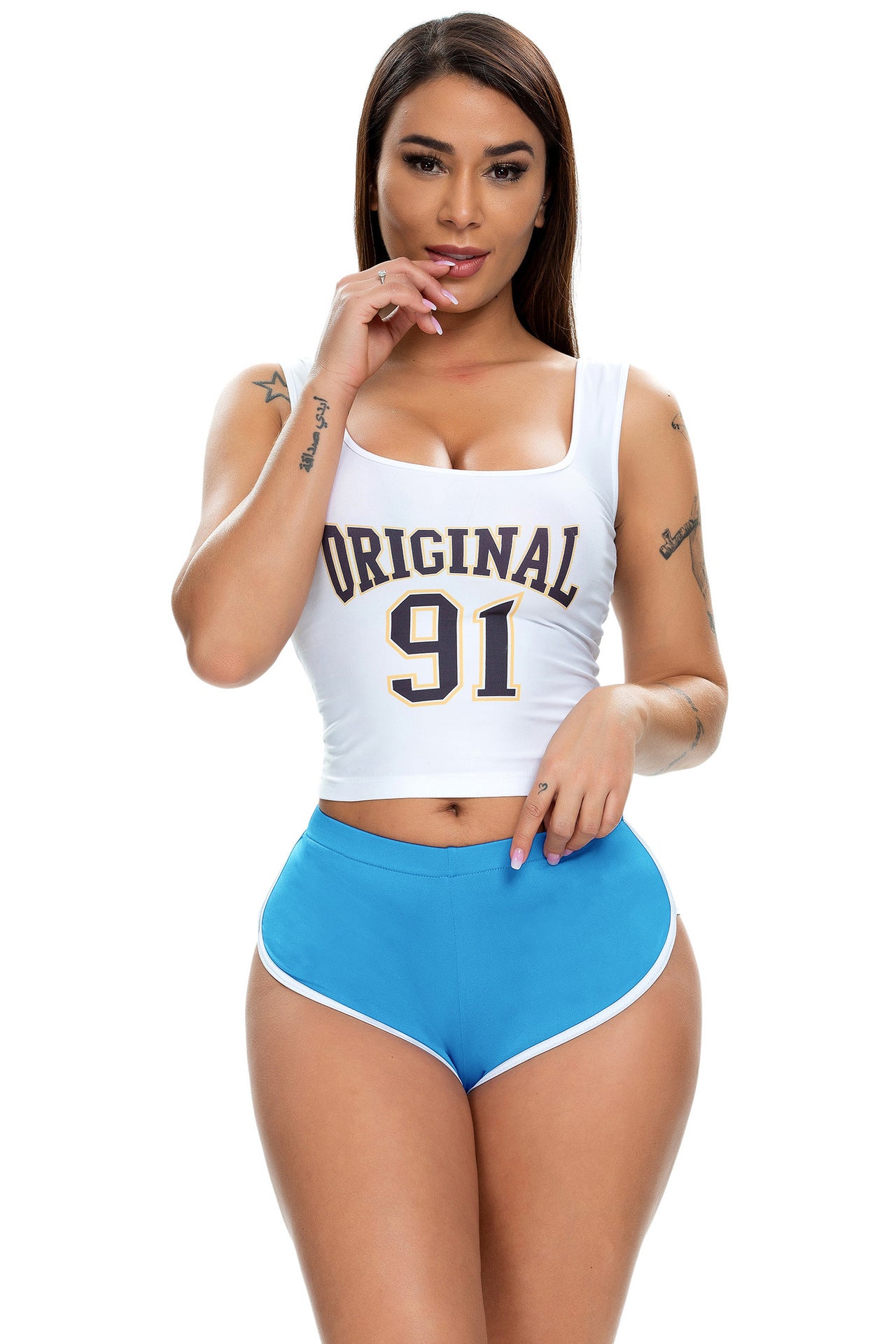 Summer Women's Sexy Running Stretch Sports Yoga Fitness Shorts 58