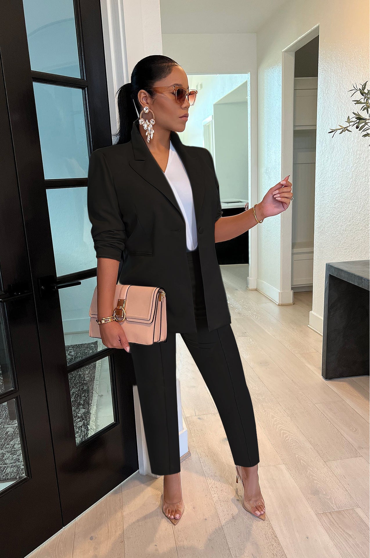 Women's suit blazer trousers two-piece office suit