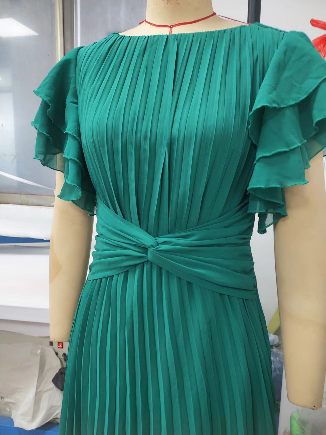 Women Solid Elegant Round Neck Maxi Dress 9