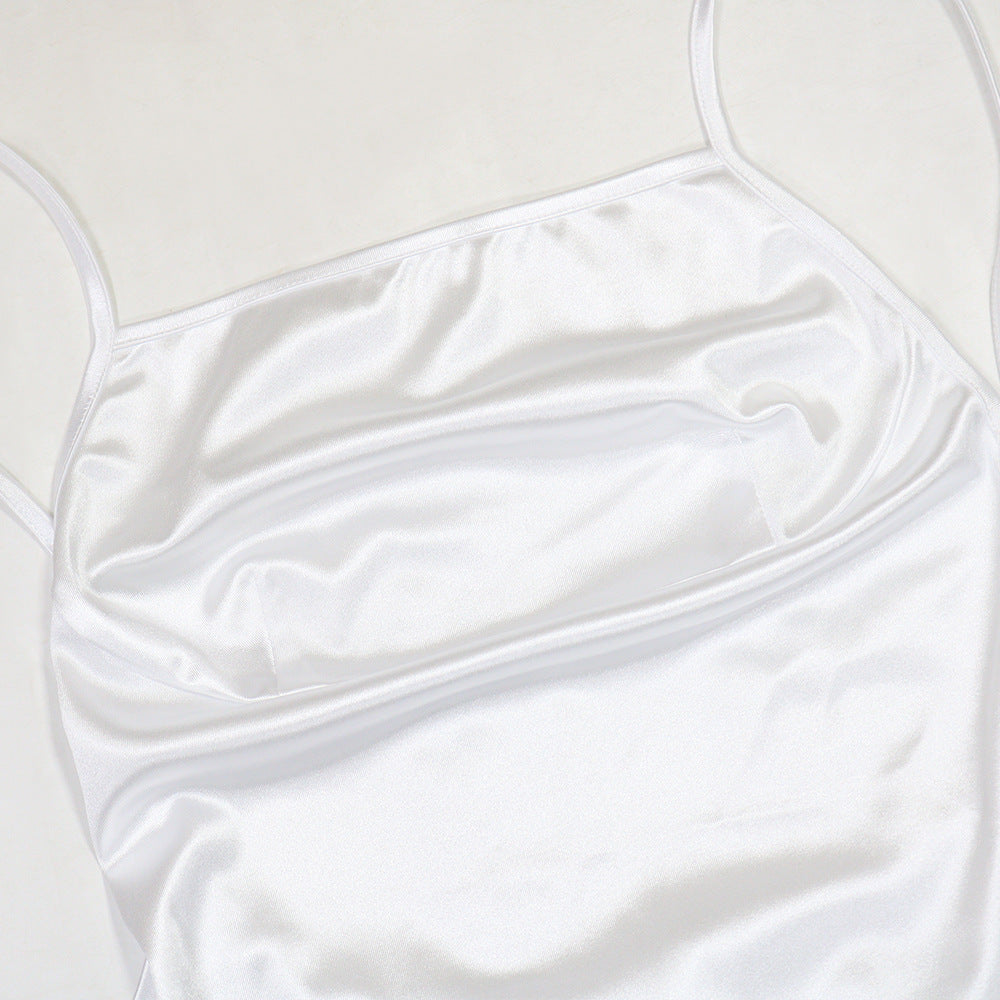 Women summer sexy backless feather lace dress 10