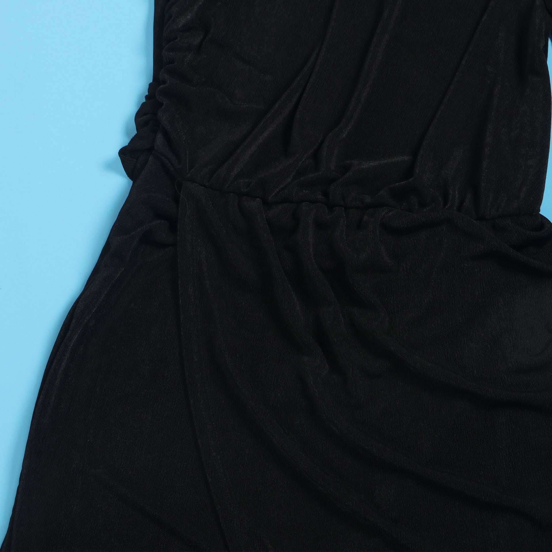 Women Sexy Solid Slit One Shoulder Dress 18