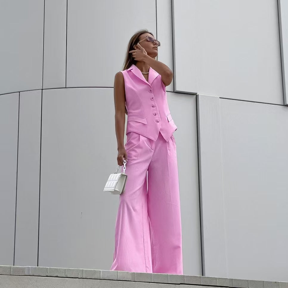 Women Casual Vest and Trousers Two-piece Set 4