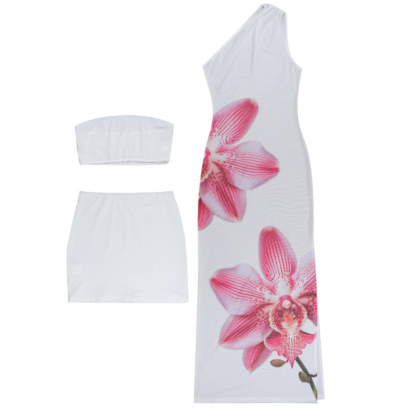 Women Mesh Slash Shoulder Bodycon Maxi Dress 10