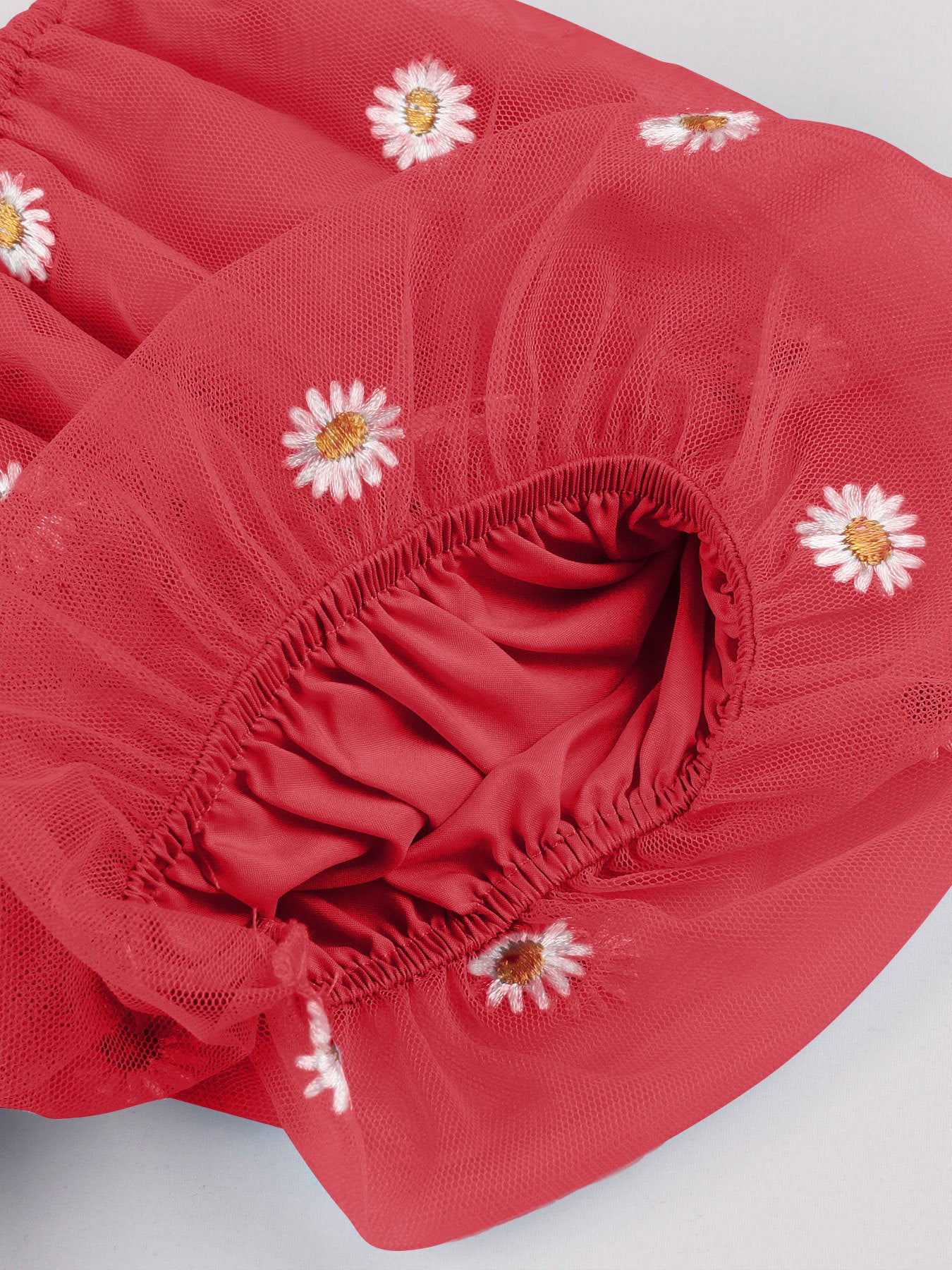 Women Casual Embroidered Square Neck Sunflower French Dress 17