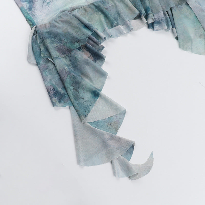 Women summer Holidays V Neck hollow ruffled Halter Neck dress 13