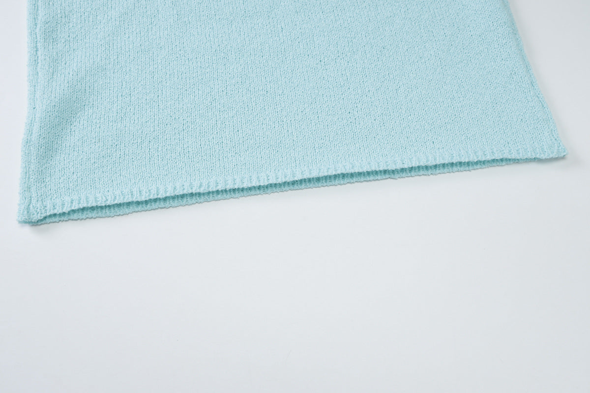 Women Summer Style Flower V-Neck Knitting Strap Dress 12