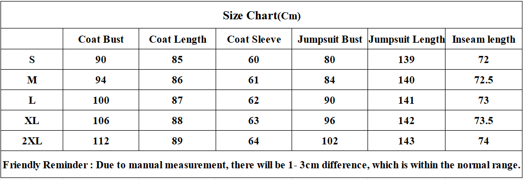 Stylish Solid Color Long Jacket Strap Jumpsuit Two-Piece Set 9