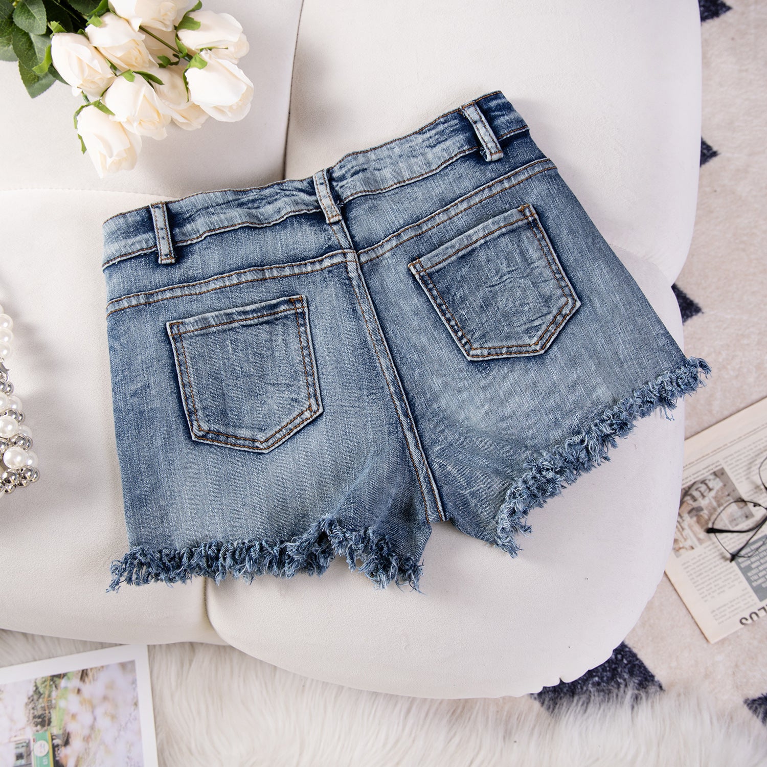 Sexy Casual High-Waist Plus Size Ripped Denim Shorts 21