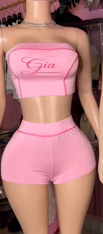 Women Retro Print Stretchy Strapless Sports Long-sleeved Top and Skirt Two-piece Set