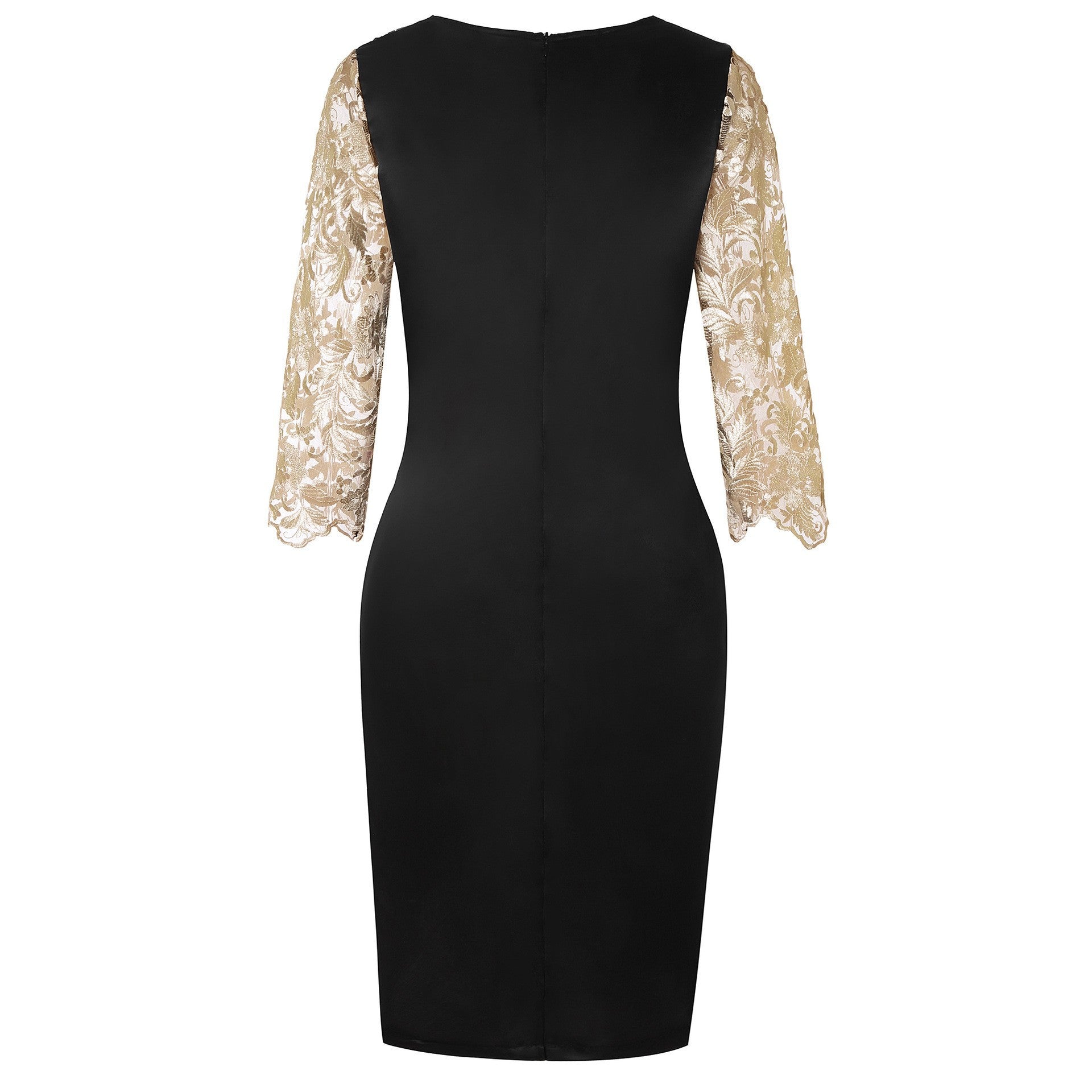 Plus Size Women's Chic Lace Patchwork Elegant Bodycon Dress 11