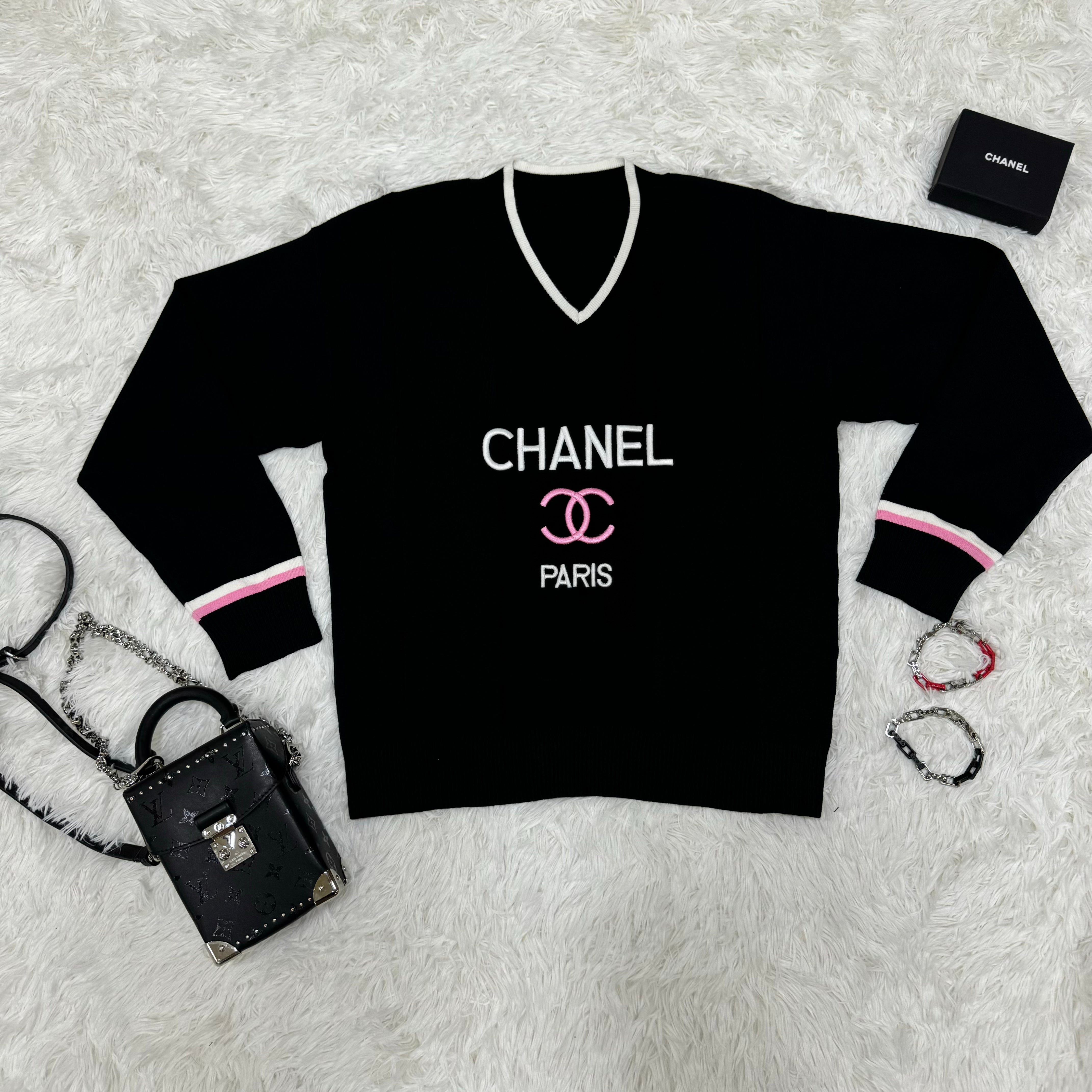 Women Winter Knitting Embroidered V-Neck Top Sweater 6