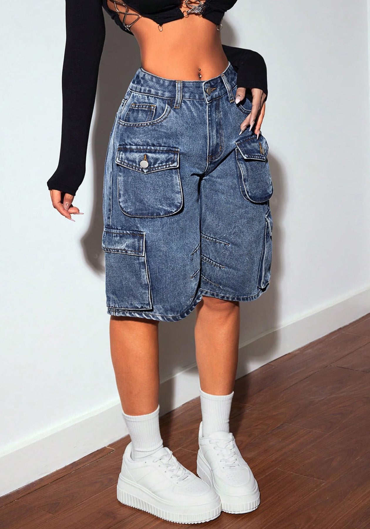 Women Casual pocket Denim Pants 6