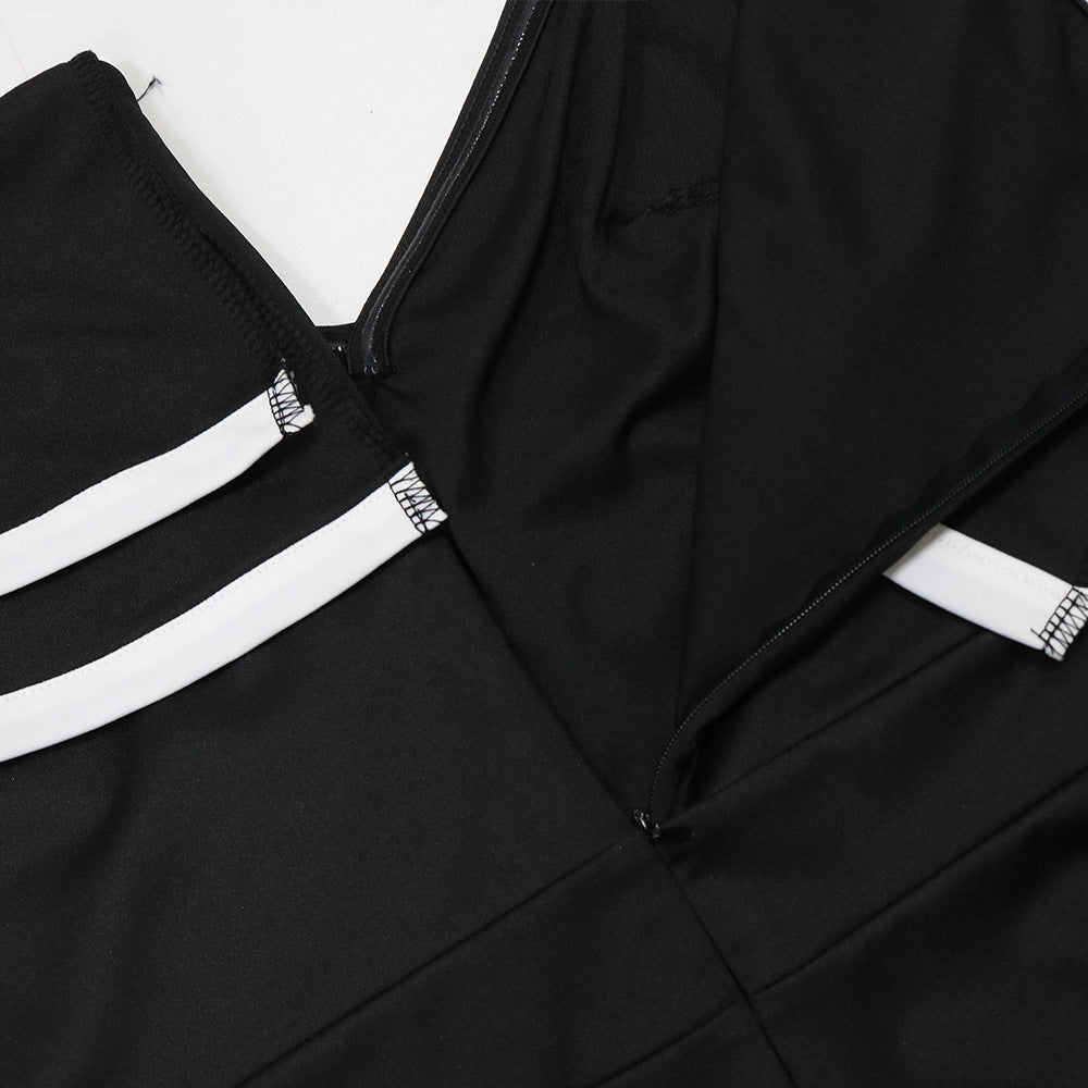 Women Summer Off Shoulder Short Sleeve Wide Leg Jumpsuit 11