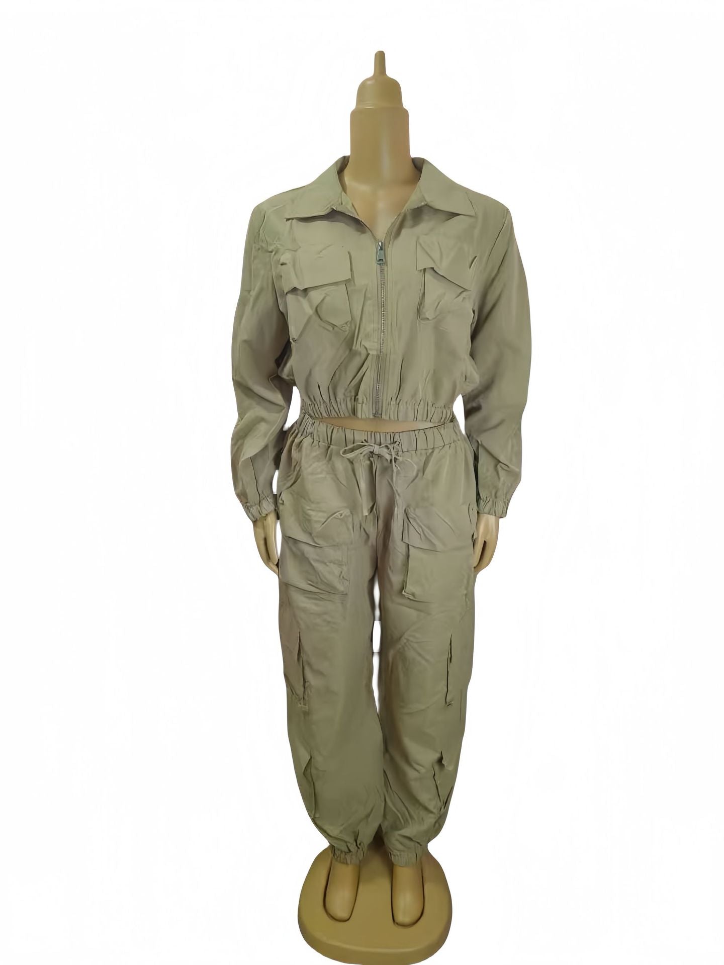 Women Solid Casual Top and Pants Two-piece Set 3