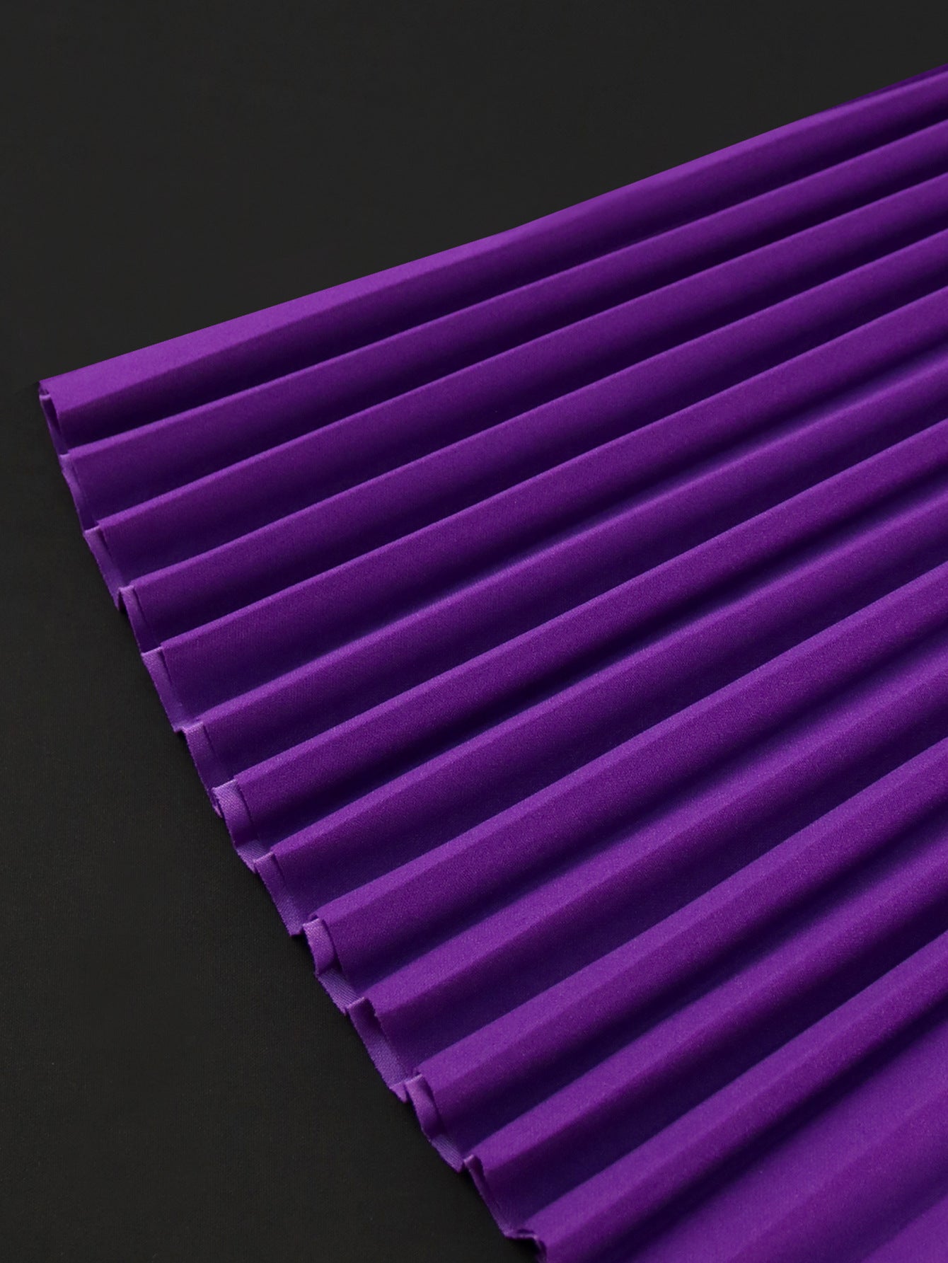 Plus Size Women Elegant Purple Pleated White Bow Square Neck Dress 10