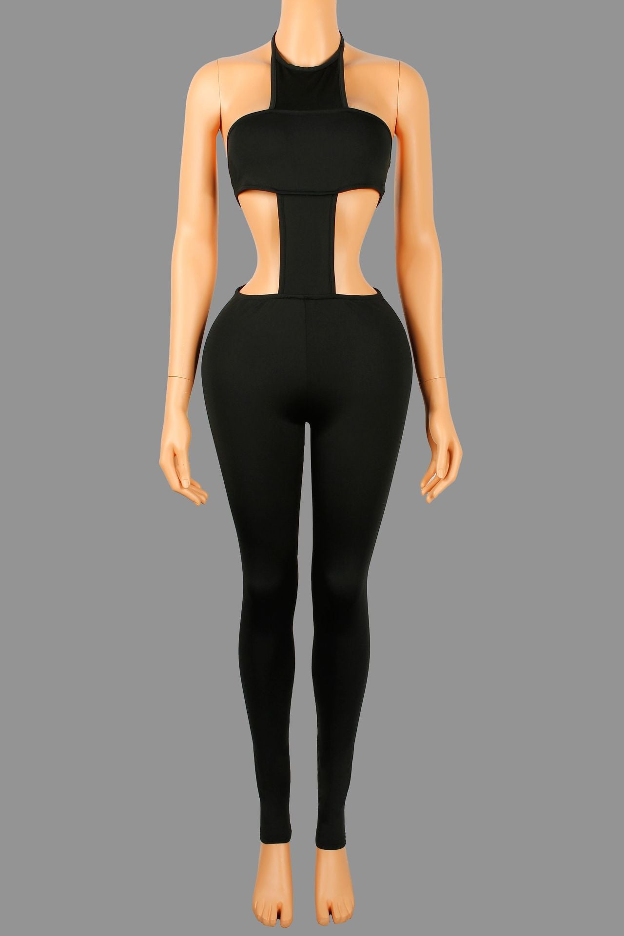 Women's Style Fashion Sexy Cut-Out Halter Neck Sleeveless Jumpsuit 7