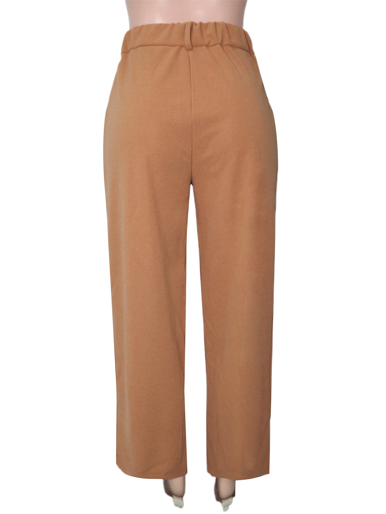 Women's Autumn Career Solid Color Wide-Leg Trousers Loose Straight-Leg Pants 15