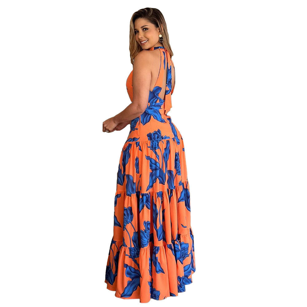 Women Printed Halter Neck Dress 5