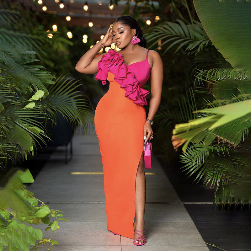 Women ruffle bandage Dresses 3