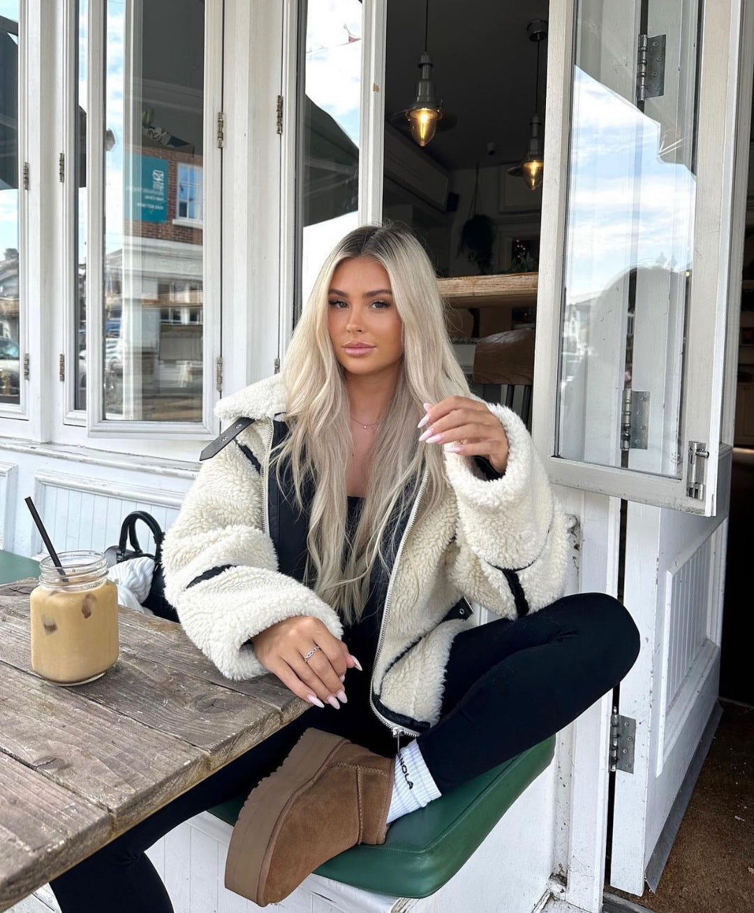 Women autumn and winter lamb wool coat 12