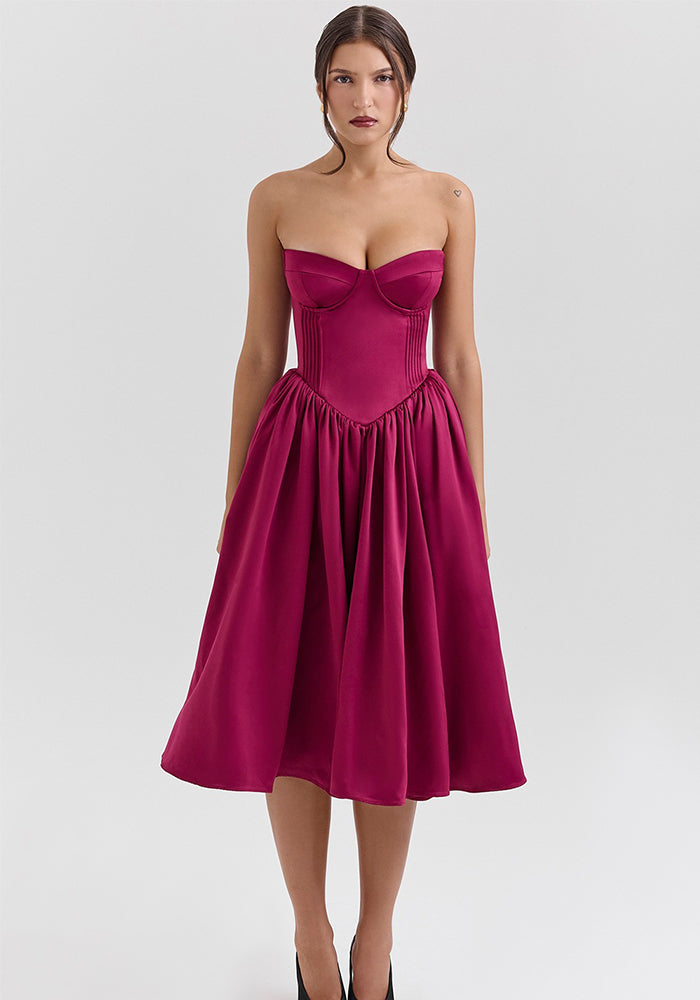 Women's Summer Chic & Elegant Strapless Midi Dress