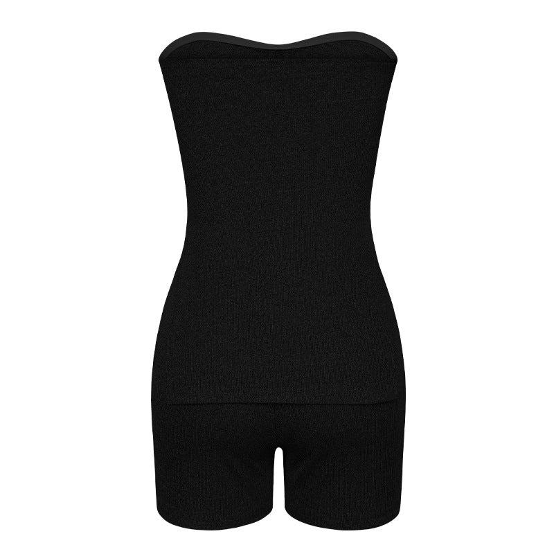 Knitting Ribbed Summer Solid Color Fashion Casual Suit 33