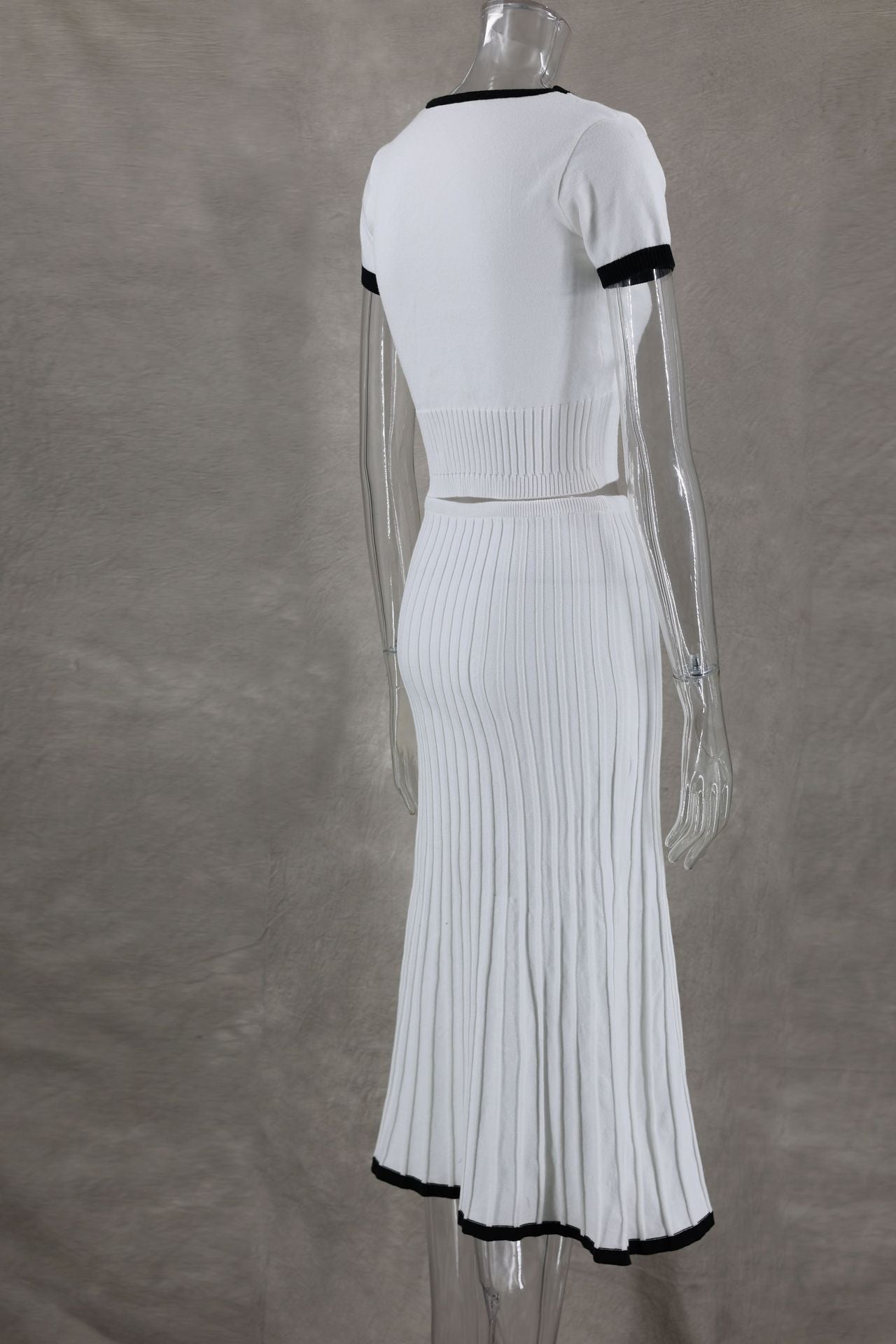 Women Short-sleeved Top And Skirt Two-piece Set 9