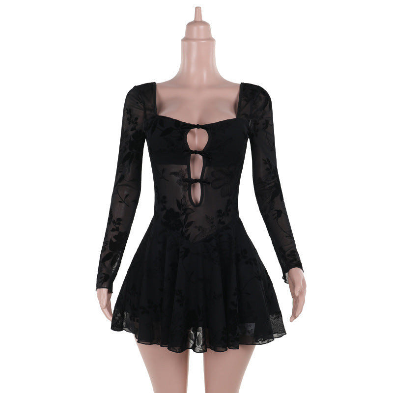 Women Sexy Hollow Mini Bodycon Dress 9