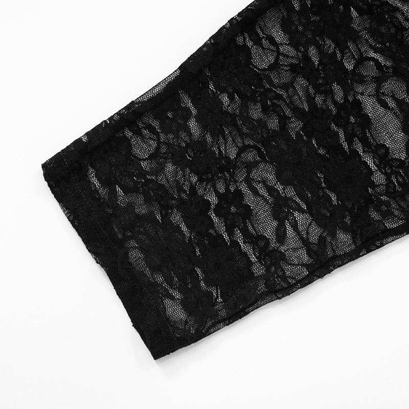 Women's ultra-short Strapless top lace Tight Fitting Knee-Length Shorts two-piece set 12