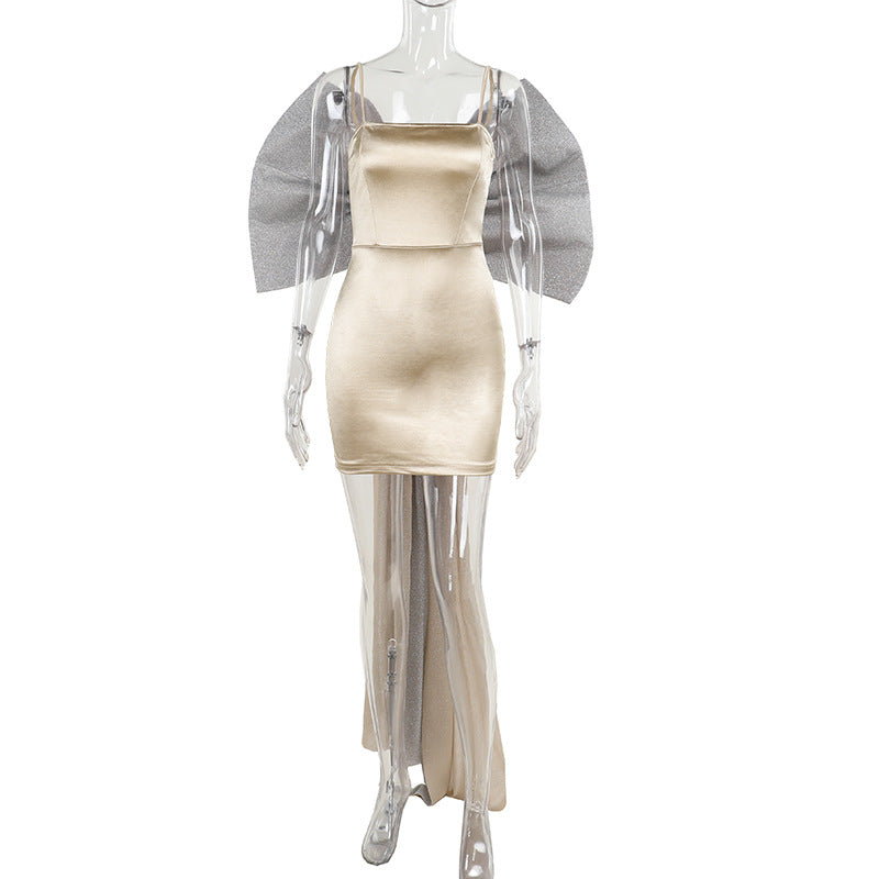 Fashionable Sexy Chic Strap Bow Bodycon Short Dress 10