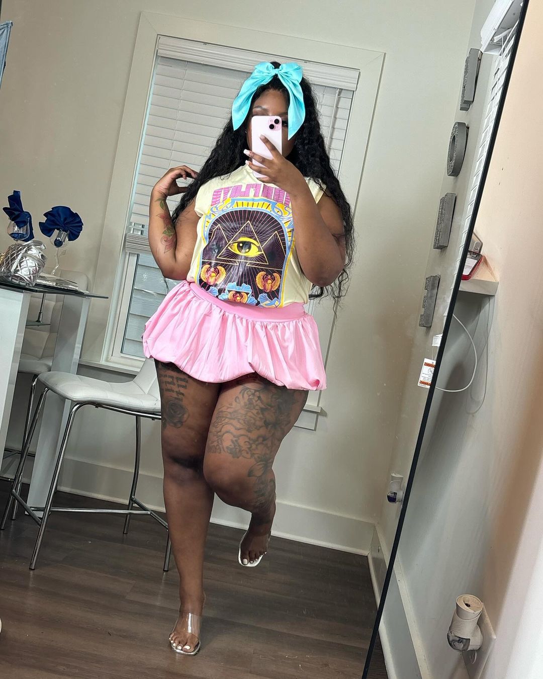 Women's Solid Color High Waist Short Bubble Skirt 9