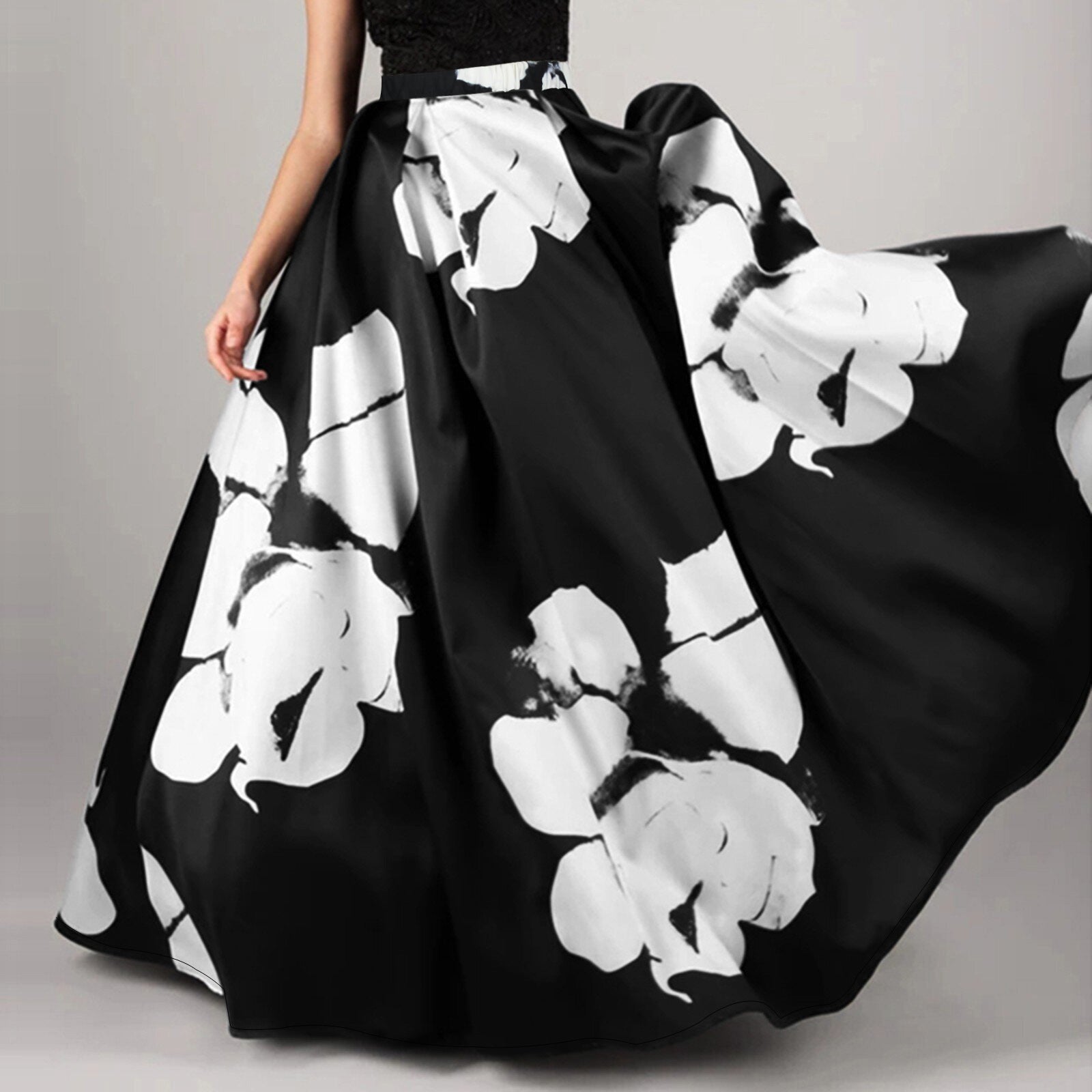 Women floral print elegant loose skirt 7