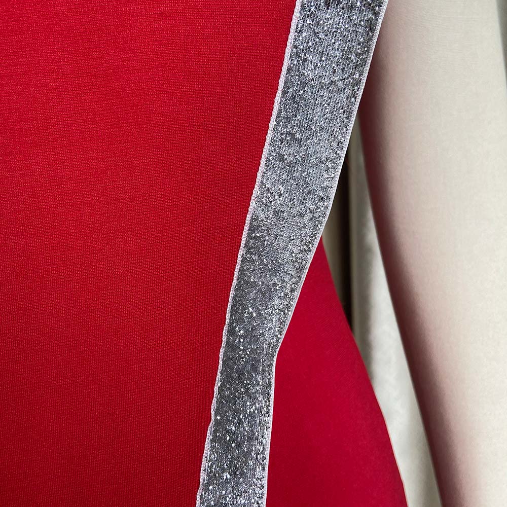 Autumn Red Formal One Shoulder Sequin Elegant Jumpsuit 9