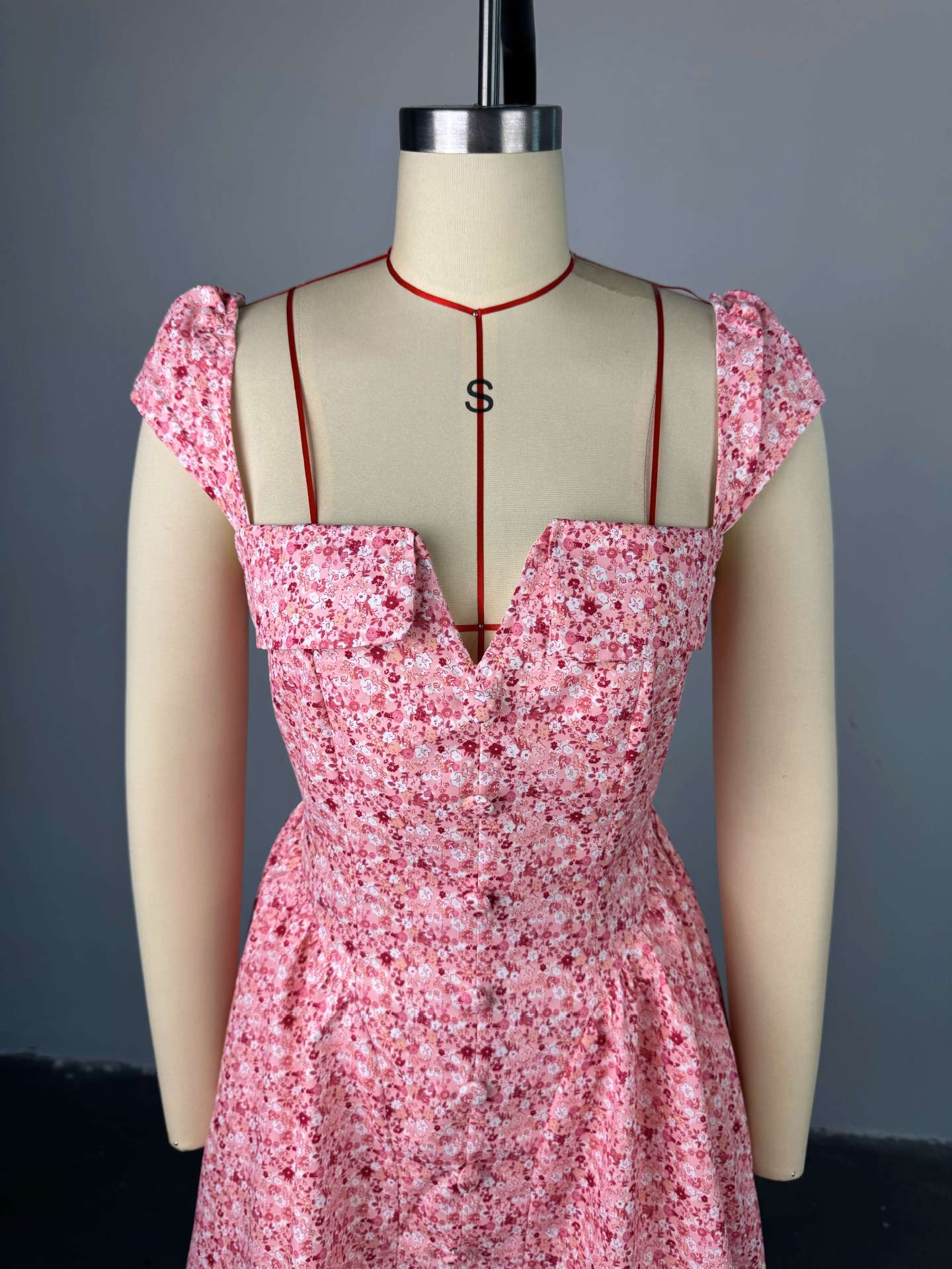 Women Summer Square Neck Printed Irregular Mini Dress 13