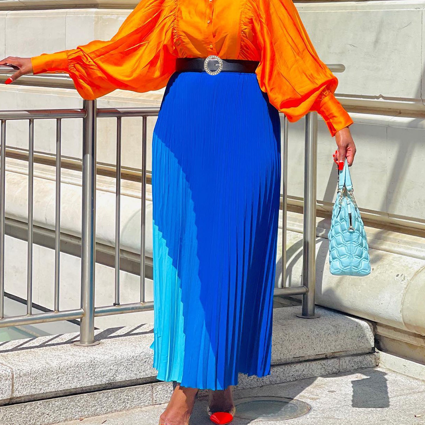 Plus Size Women's Autumn Fashion Elastic Pleated Skirt Plus Size A-Line Skirt 3