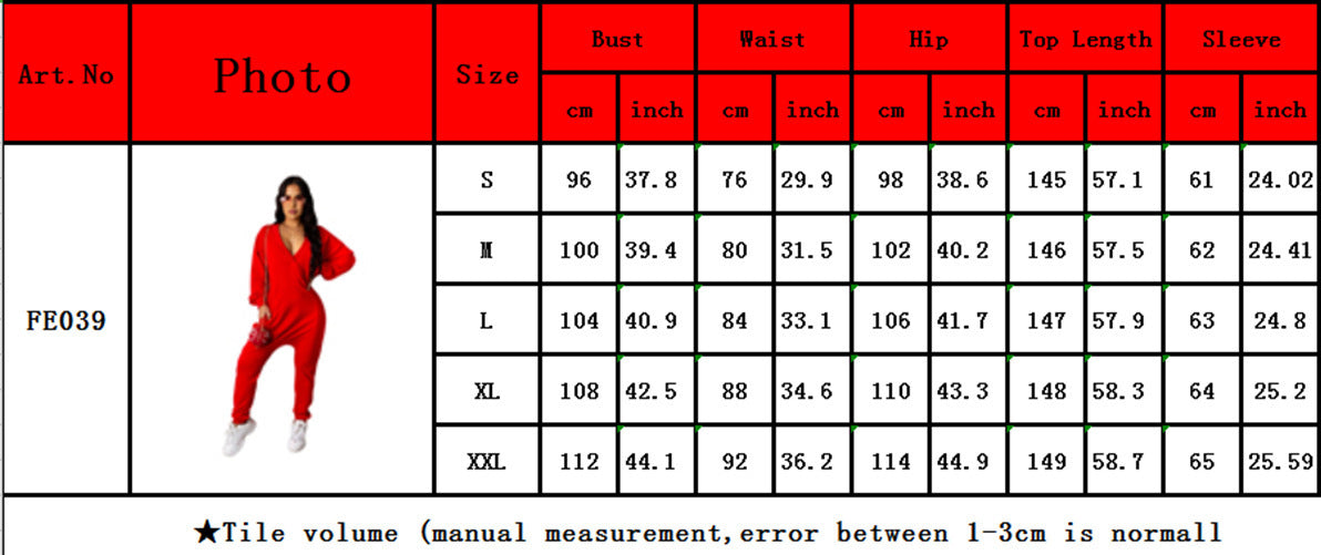 Women Loose Casual Solid Sexy Deep V Neck Jumpsuit 7